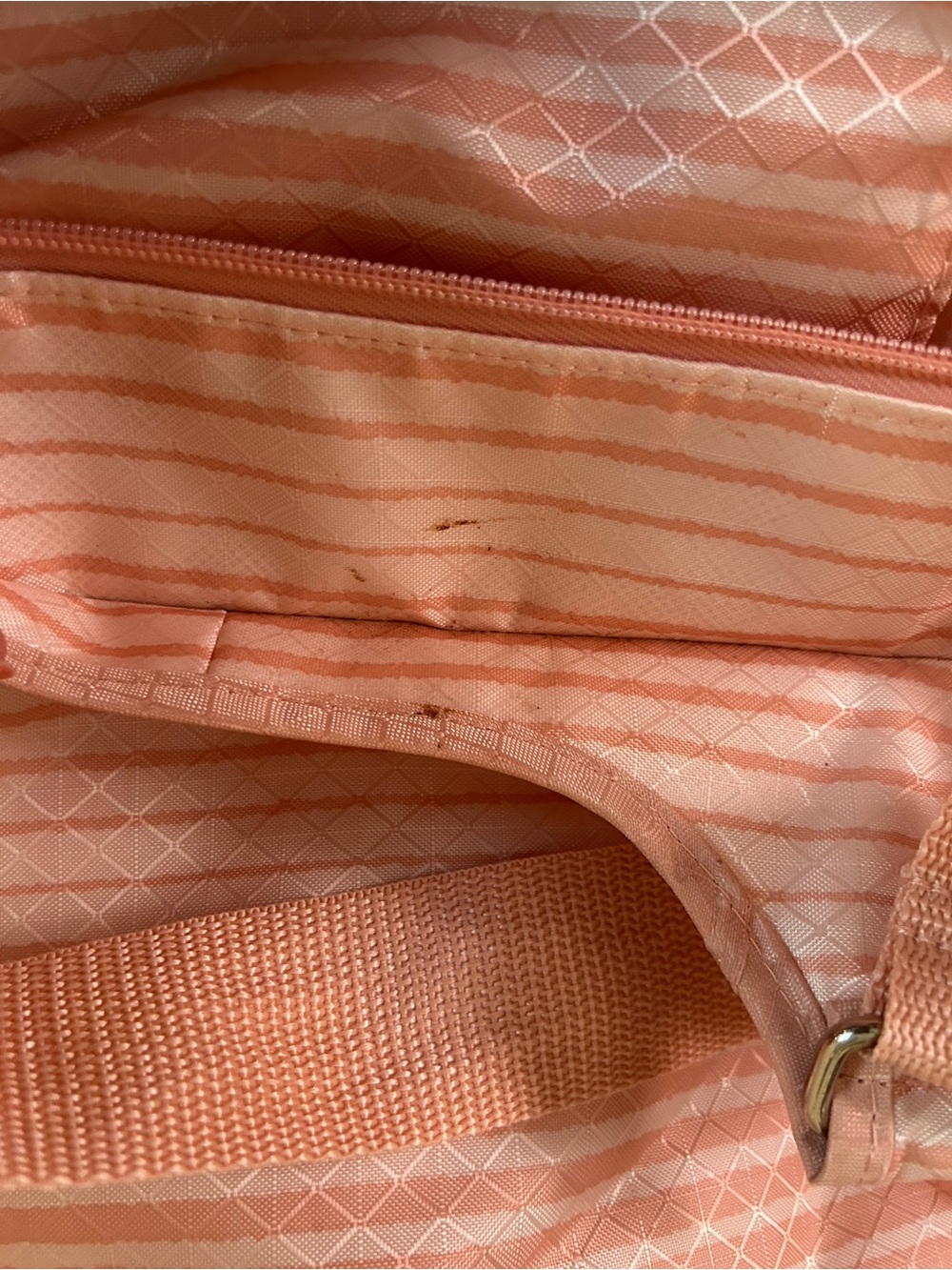 Thirty-One 31 Peach/Light Pink Stripe Big Multi Use Tote Bag - Picture 13 of 13